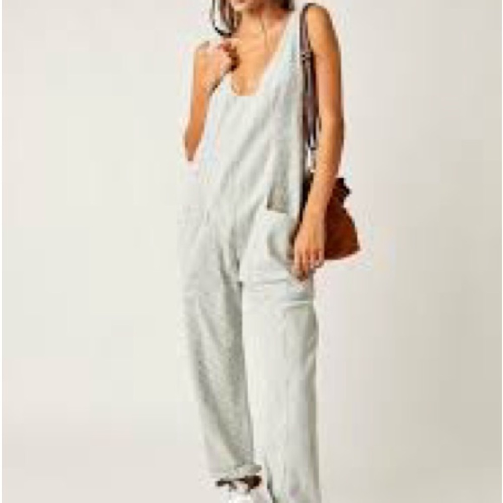 Free people high roller railroad XS NWT Stylish Green/white Jumpsuit